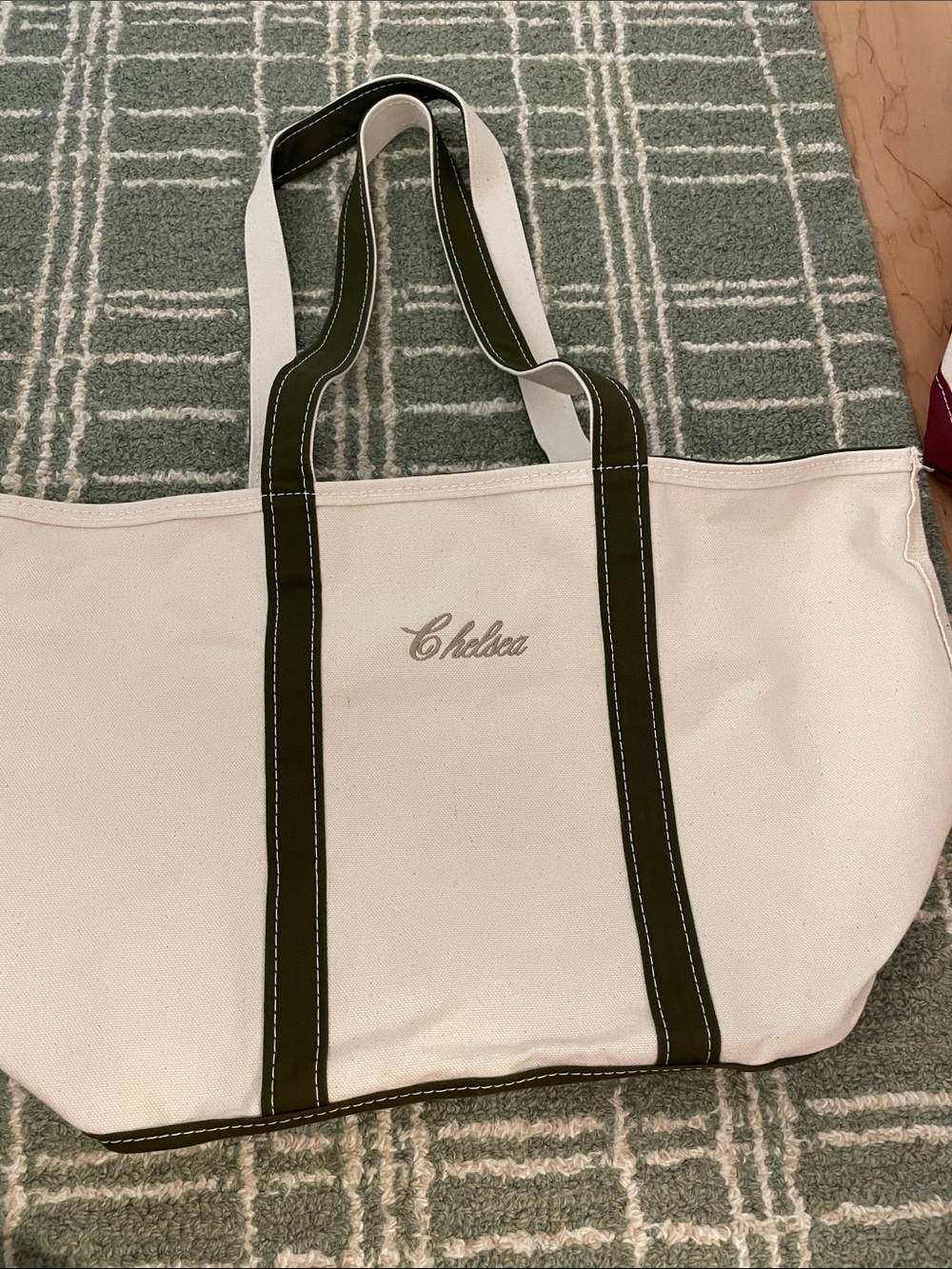 LLBean olive green large tote